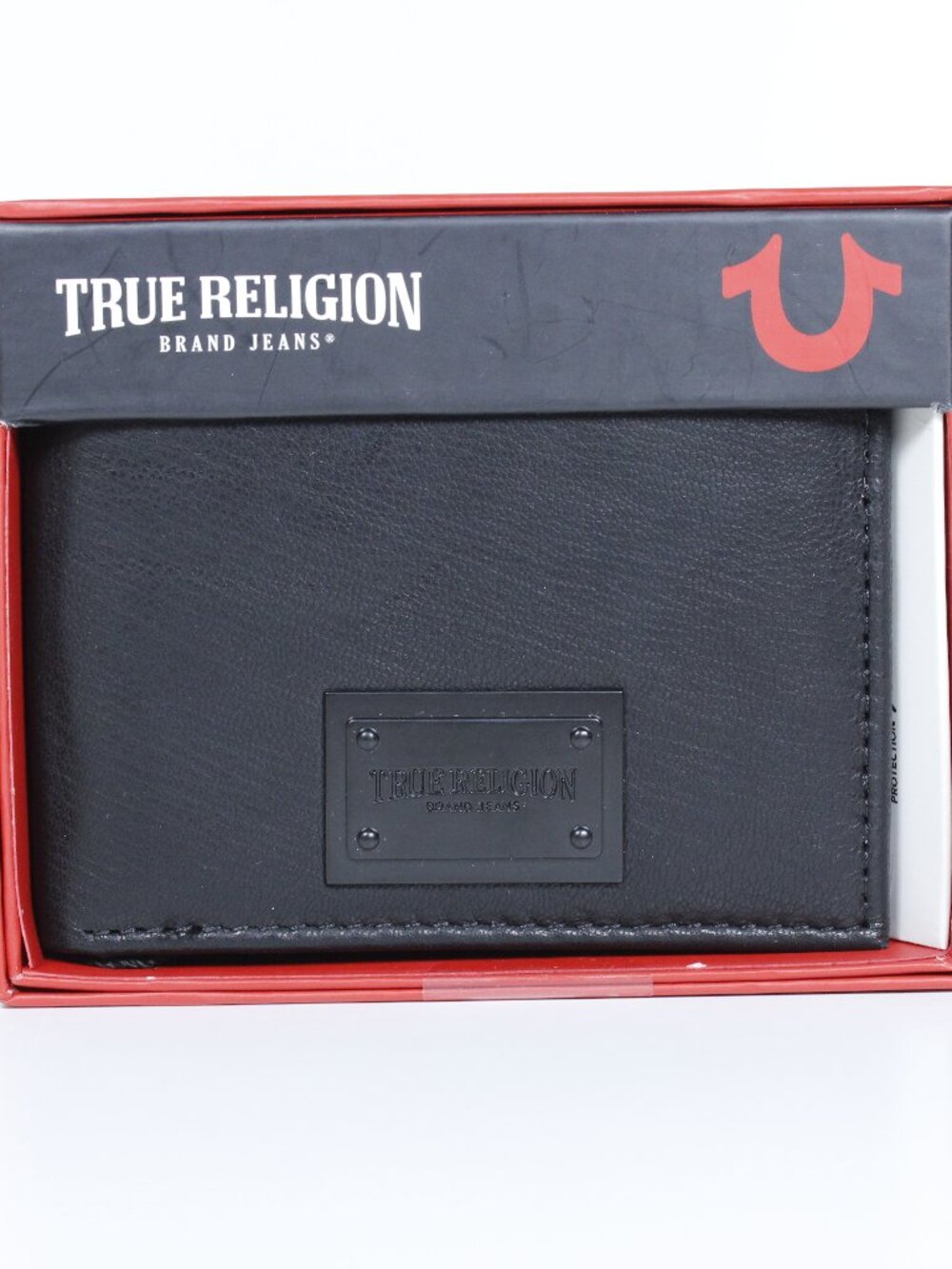 Original True Religion Wallet – Genuine Leather with Black Metal Plate